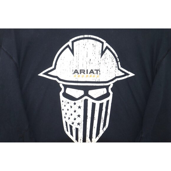 Ariat Mens Black Long Sleeve Work Shirt With Chest Pocket & Graphic Back Design - Picture 7 of 11